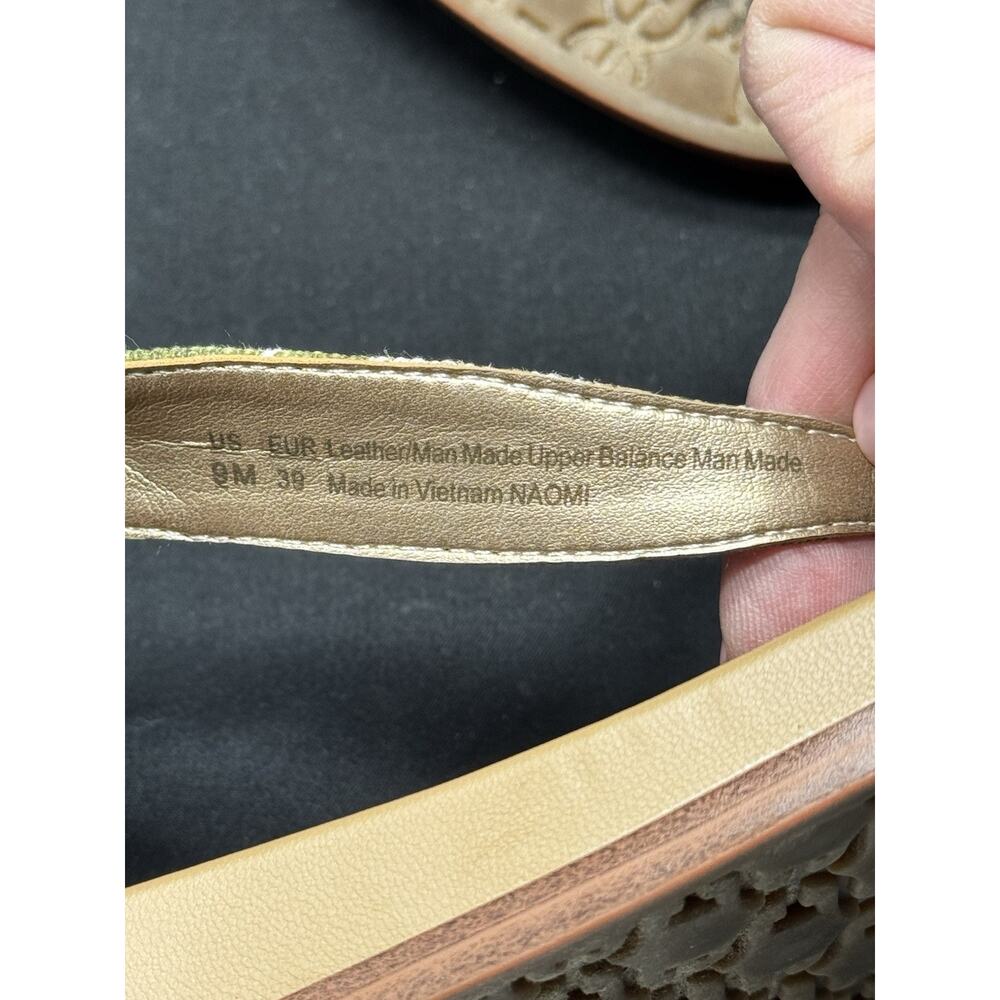 Sam Edelman Women's Naomi Buckle Thong Slingback Sandals Sz 9 Green Tan Summer - Picture 7 of 7